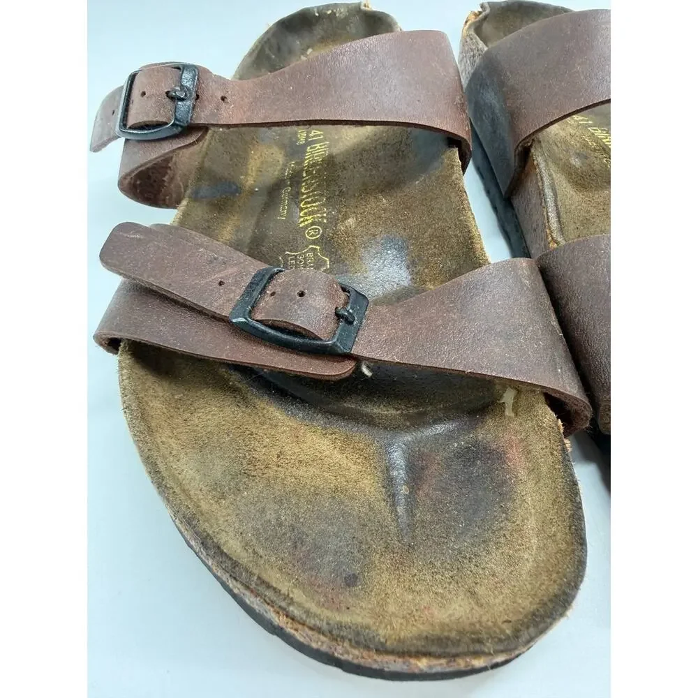 Birkenstock Mayari Brown Leather Sandals Men's EU 41 US 8 Adjustable